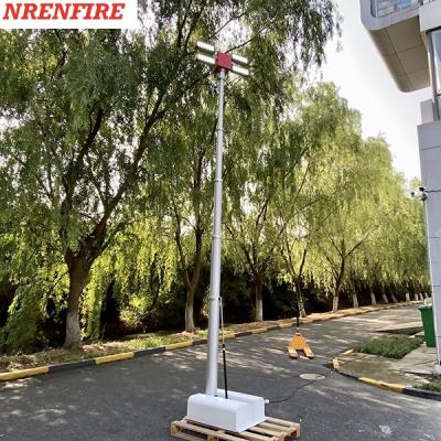 China 4x120W LED lamps mounted roof mast light 4.5m pneumatic telescopic mast, vehicle roof mount mast light tower for sale