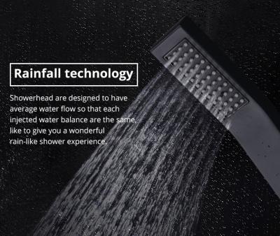 China With Hot Sale Brass High Pressure Hand Held Shower Head Square Handheld Shower Head Black Brass High Pressure Shower Head for sale