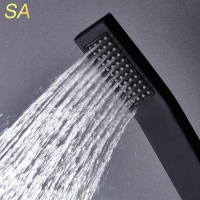 China With Water Saving 200*35*15MM New Diverting Design Best 2 In 1 Brass Shower Head Rainfall Hand Bidet Shower Head Black for sale