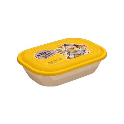 China Rectangle 1000ml Microwavable Plastic Food Container Box With Lock Lid Disposable Food Box Takeout Bowl With Cover for sale