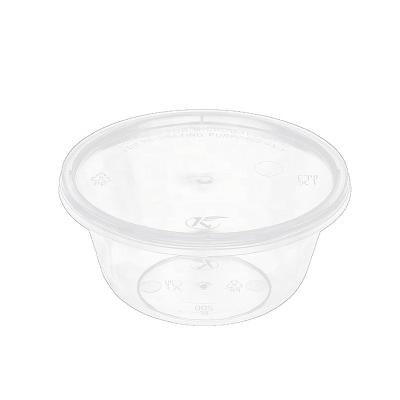 China Mini Plastic 200ml Clear Round Microwavable Take Out Disposable Food Cans Sauce Cup With Lid for sale