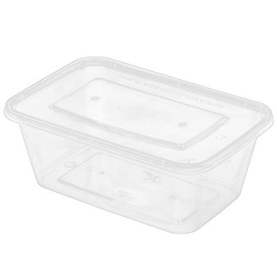 China 750ml Rectangular Disposable Plastic Food Containers Supplier Microwavable Plastic Containers Fit Plastic Box With Lid for sale