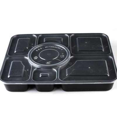 China Multi-compartment Microwavable Separation Lunch Box Plastic Food Container With Sauce Compartment for sale