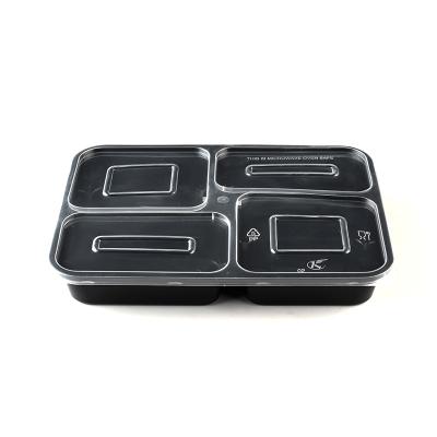 China Plastic Compartment Lunch Box Carry Out Containers Free Samples Restaurant Microwavable Foodstorage for sale