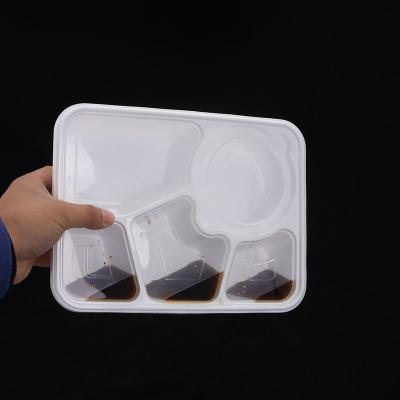 China 4 Compartment Microwavable Food Prep Boxes Unbreakable Products For Market No Food Flying Food Container for sale