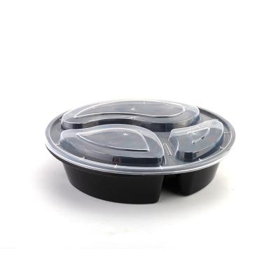 China 3 Division Microwavable Plastic Container Take Out Boxes For Restaurant Bento Box Disposable Food Containers for sale