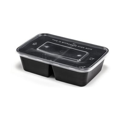 China Hot Selling Microwavable Meal Box With Lid 2 Split Sensitive Microwave Takeou Food Containers for sale