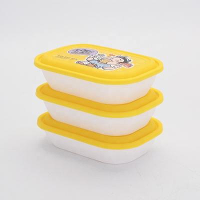 China Rectangle 250ml Microwavable Disposable Plastic Food Container With Latched Lids Take Out Bowl With Cover for sale