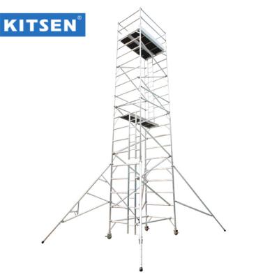 China Modern KITSEN EN1004 TUV Certified 3 Meters To 14 Meters Mobile Aluminum Tower Scaffolding for sale