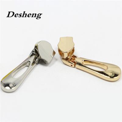 China For handbags or bags metal logo #3 custom zipper puller and pull hook for handbag for sale