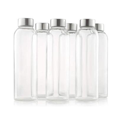 China Hot Sale Wholesale Sustainable Borosilicate Glass Sports Clear Stylish Water Bottle for sale