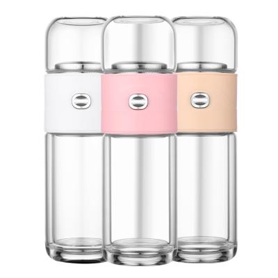 China Wholesale Hot Selling Viable Fashion Sports Glass Water Tea Bottle With Infuser for sale