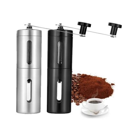 China Viable Mini Stainless Steel Hand Manual Coffee Grinder Bean Burr Grinders Mill Kitchen Tool Crocus Handmade Grinders for sale