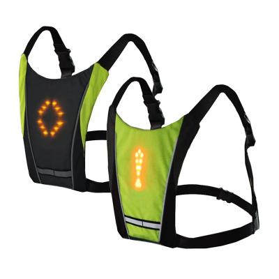 China Traffic Road/Outdoor Sports Radio Vest LED Flashing Vest LED Walking/Riding/Walking Recycling Reflective Vest With Remote Control Direction Indicator for sale