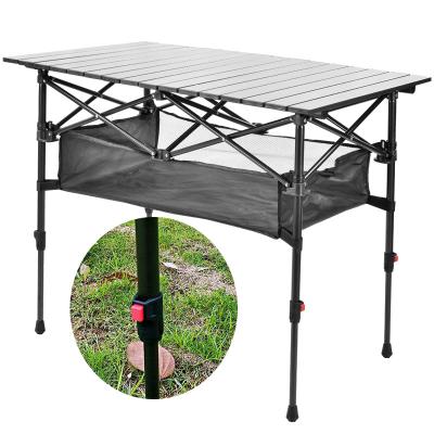 China Wholesale Modern Adjustable Height Camping Table Lightweight Aluminum Metal Folding Portable Adjustable Table for sale