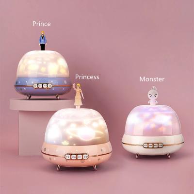 China Romantic Modern Starry Night Light Projector Sky Doll Turn Dreamy Kids Daytime Bedroom Music Bluetooth Desk Lamp Lights For Room for sale