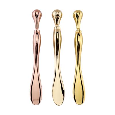 China Anti-Puffiness Mini Metal Bowl and Spoon Makeup Spoon Cosmetics Zinc Alloy Facial Spatula for sale