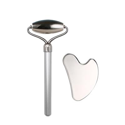 China MSDS 304 Anti-Puffiness 303 Stainless Steel Roll Ball Stainless Steel Roller Gua Sha Facial Tool Kit for sale