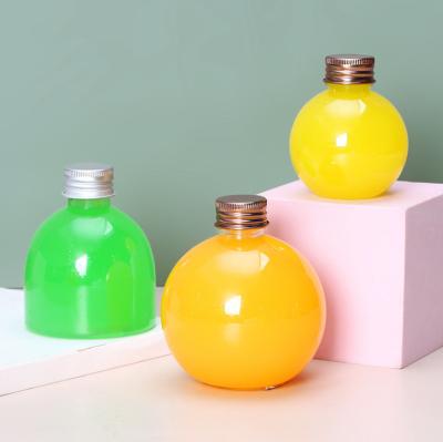 China food & Beverage Packaging Creative Spherical Shaped Pet Milk Tea Plastic Beverage Bottle Juice Coffee Drinking Bottle Newly With Screw Lid for sale