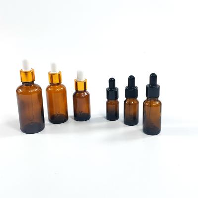 China Personal Care 5/10/15/20/30/50ml Amber Glass Dropper Bottles Essential Oil Bottle Customize 30ml 50ml Frosted Cosmetic Bottle for sale