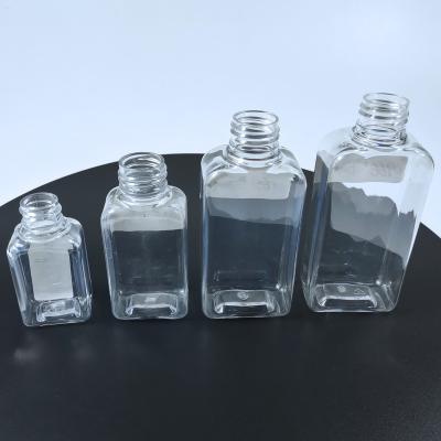 China BEAUTY Hair Oil Bottles PACKAGING Skin Care Bottles Clear Plastic Skin Care Packaging Screen Printing PET Customized Beauty Packaging Square 0903 for sale