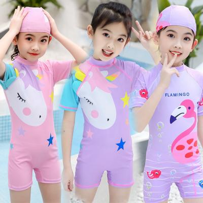 China Girls Cartoon Pattern Girls Swimming Wear Children's Summer Soft Children's Swimwear Cute One-Piece Middle-aged One-Piece Princess for sale