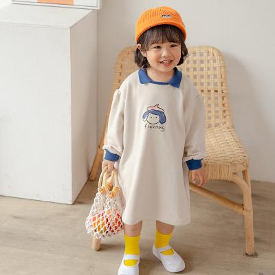 China New Style Cartoon Girl Sweater Anti-Static Western Baby Dress 1-6 Year Old Spring Dress Child Girl Loose Dress for sale