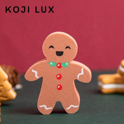 China 3d Gingerbread Man Washable Super Soft Soft Base Latex Cosmetic Makeup Sponge Blender Blender for sale