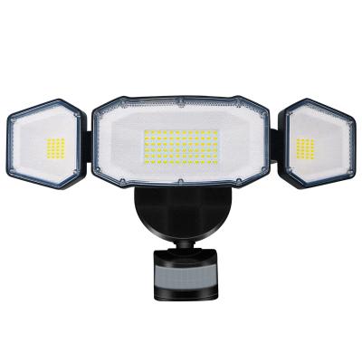 China IP 65 Exterior Wall Solar Light Led Garden Three Head Light Eco-friendly and Reasonable Price Guaranteed Quality for sale