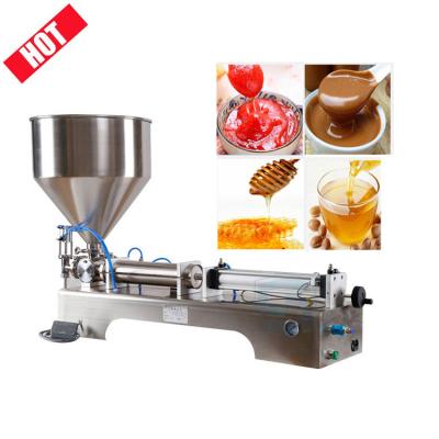 China Small Pneumatic Peanut Butter Filling Machine Glass Bottle Pneumatic Chilli Sauce Honey Peanut Butter Filling Machine for sale