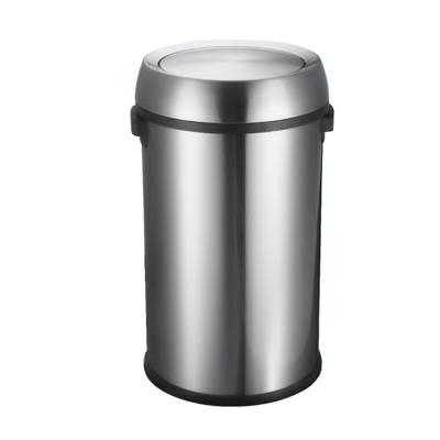 China Sustainable Swing Outdoor Shopping Mall Recycling Waste Bin Flip Cover Stainless Steel Kitchen Trash Bin for sale