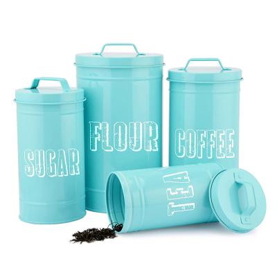 China Sustainable Multiple Sizes Flour Coffee Tea Sugar Storage Jar Kitchen Cylindrical Container Food Storage Canister Set for sale