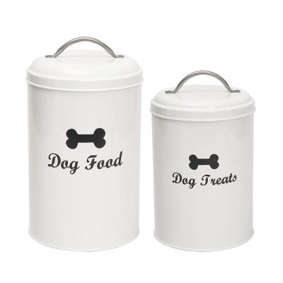 China Hot Sale Metal Dog Food Cat Food Treat Jars Animal Viable Pet Container Pets Treat Canister Set for sale