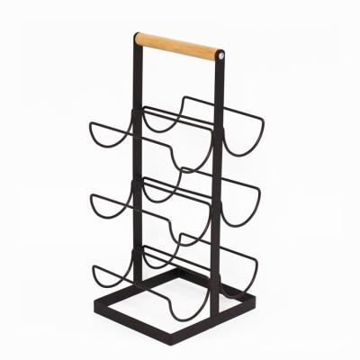 China Free Standing Metal Wine and Water Bottle Rack Storage Organizer Kitchen Countertop Wine Rack for sale