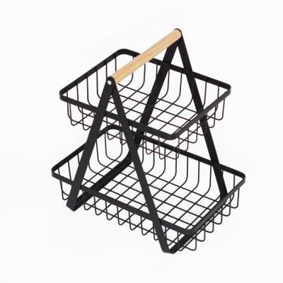 China Home Creative Metal Draining Storage Iron Fruit Basket Living Room Fruit Basket Home Fruit Basket for sale