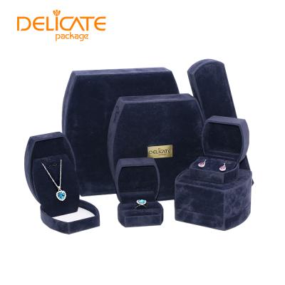 China Recyclable Custom Logo Velvet Recycled Materials Jewelry Ring Boxes Necklace Packaging Luxury Jewelry Box for sale