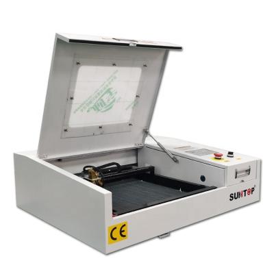 China SUNTOP 400mm*400mm Mini Laser Cutting 4040 Machine 50W Water Cooled CO2 Laser Engraving And Cutting Machine for sale