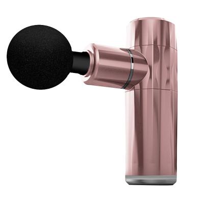 China Mini Fascial Gun Modern Body Simplicity Low Noise Black Multi Head Massage Gun for sale