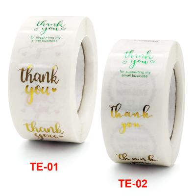 China 1Inch Sticker Decorative Transparent Multicolor Gilt Thank You Sticker for sale