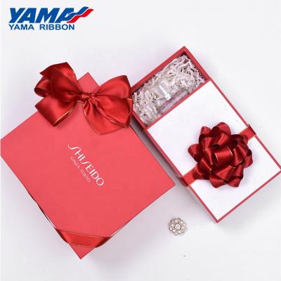 China High Tenacity Yama Customized Ribbons Wholesale And Adhesive Pre Made Bows Satin Grosgrain Gift Bows Ribbon Manufacturer for sale