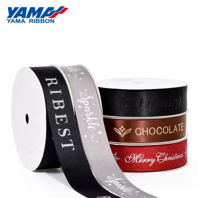 China High Tenacity YAMA Ribbon Customized Sizes Pantone Colors Grosgrain/Satin Gift Wrapping Ribbon Printing Ribbon LOGO for sale