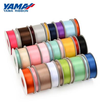 China Yama Factory Wholesale High Tenacity Double Faced Smooth Mixed Colors 38mm Satin Ribbon for sale