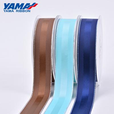 China Hot sale 9-38MM double face RIBBONS polyester satin edge grosgrain Yama grosgrain ribbon ribbon 100% solid color patterned for sale