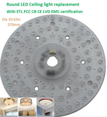 China 270mm Dimmable Round Led Ceiling Light Replacement 120v Aluminum  With FCC,ETL,CB,CE,LVD,EMC Certificate for sale