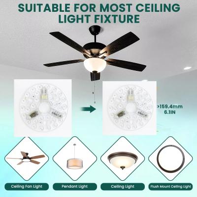 China ERP Rosh LED Modules 5CCT 12W/18W/24W DIP Switch Ceiling Light Fan With Witch Power Replaces LED Module for sale