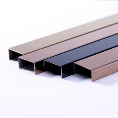 China Modern Lightweight Luxury Bathroom Stainless Steel Trim U-Shape Band Stainless Steel Trim for sale