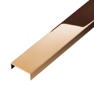 China Modern Light Luxury Ceramic Tile Trim 304 Stainless Steel Tile Trim Decor Strip for sale