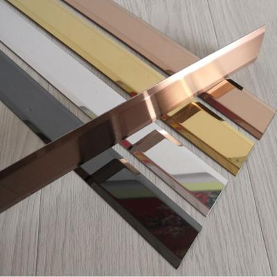 China Modern Decorative Metal Stainless Steel Flat Strip For Building Wall Gold Stainless Steel Apartment 10mm Trim for sale