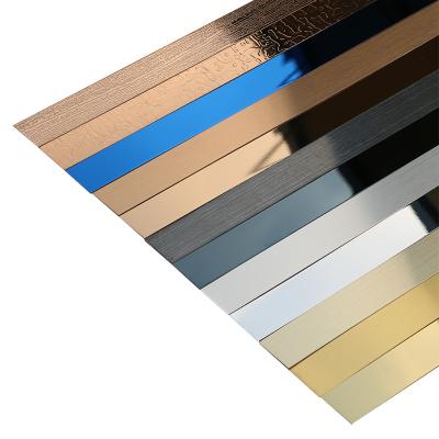 China Modern Luxury Decor Transition Stainless Steel Tile Trim 20mm Stainless Steel Tile Trims Flat Strip for sale