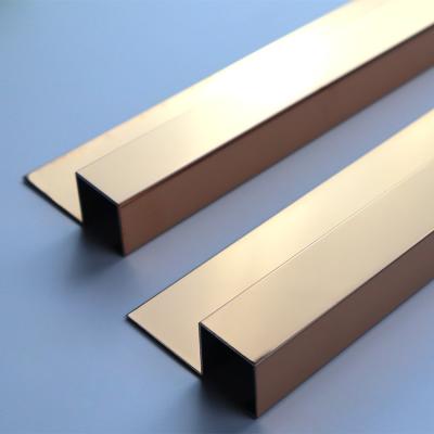 China Modern Luxury Kitchen Metal Junction Panels Stainless Steel Trim Gold Mirror Profile Free Sample for sale